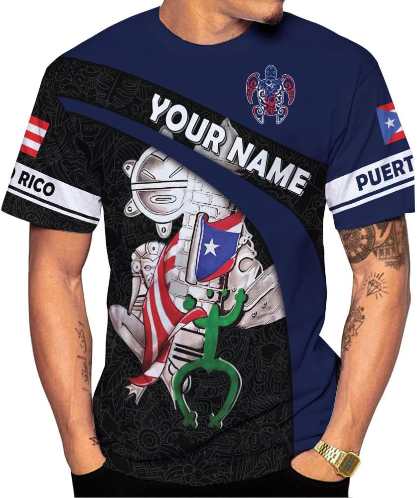 Personalized Puerto Rico Shirt, Puerto Rican T-Shirts for Women Men, Puerto Rico Flag Shirt, Pride T-Shirt for Puerto Rican