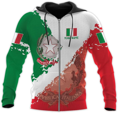 Ligthuy Personalized Name Italy Shirt 3D, Custom Italian Shirt Flag for Men and Women, Italia Shirt Soccer Unisex Size