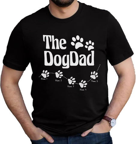 Personalized Dog Dad Shirts for Men, Best Dog Dad Ever Tshirt Gifts Fathers Day, Custom Funny Dogfather T-Shirt (TS16)