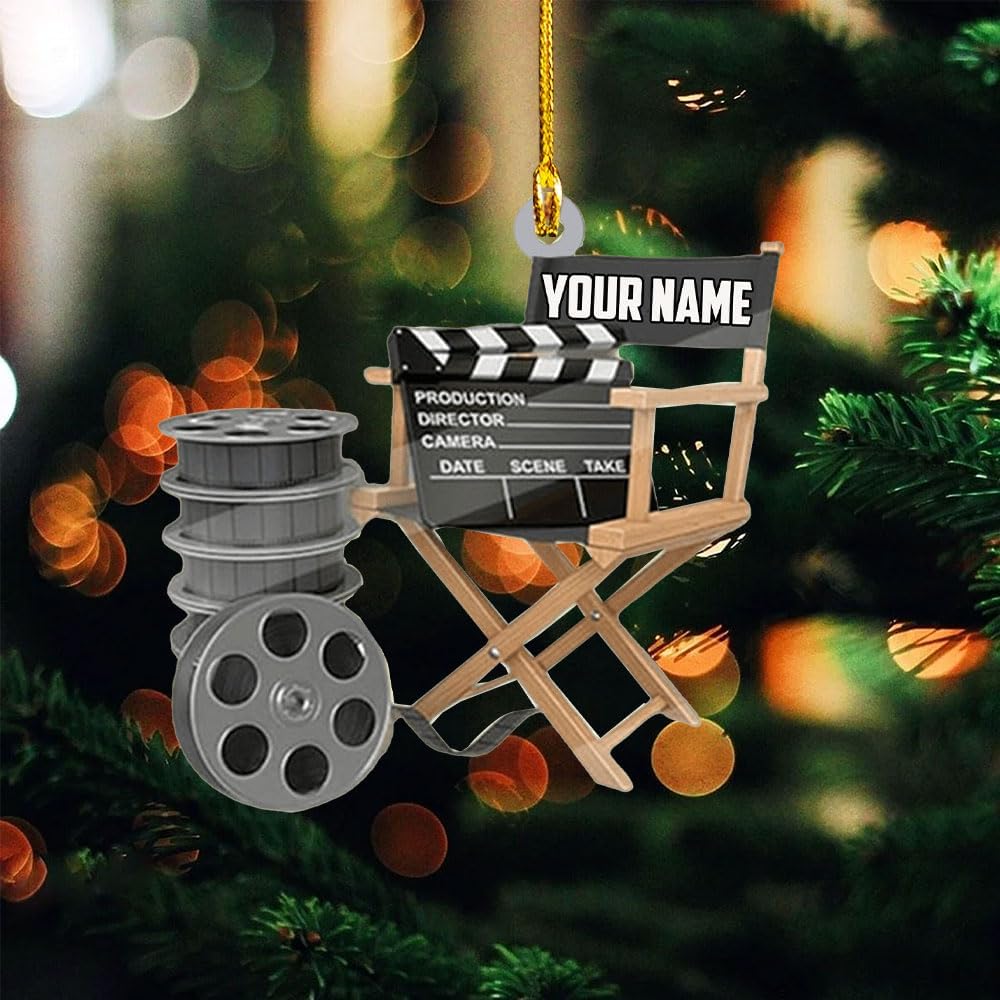 Podagree Personalized Film Clapboard Ornament Movie Clapper Christmas Ornaments Film Clapboard Ornament Film Clapper Ornament Director Clapboard Christmas Ornament Movie Clapperboard Theater (FL8)