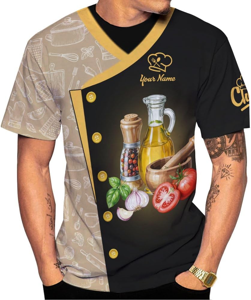 Custom Personalized 3D Chef Shirt Gifts for Lover
