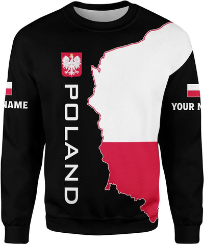 MAPrints Personalized Poland 3D Shirt, Custom Poland Flag Pride Shirts, Polska Eagle Poland T-Shirt, Sweater, Hoodies Unisex
