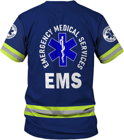 Mostefy Personalized Name EMS Shirt 3D Uniform Emergency Medical Technician, EMS Shirts for Men, EMT Shirt, Paramedic Shirt