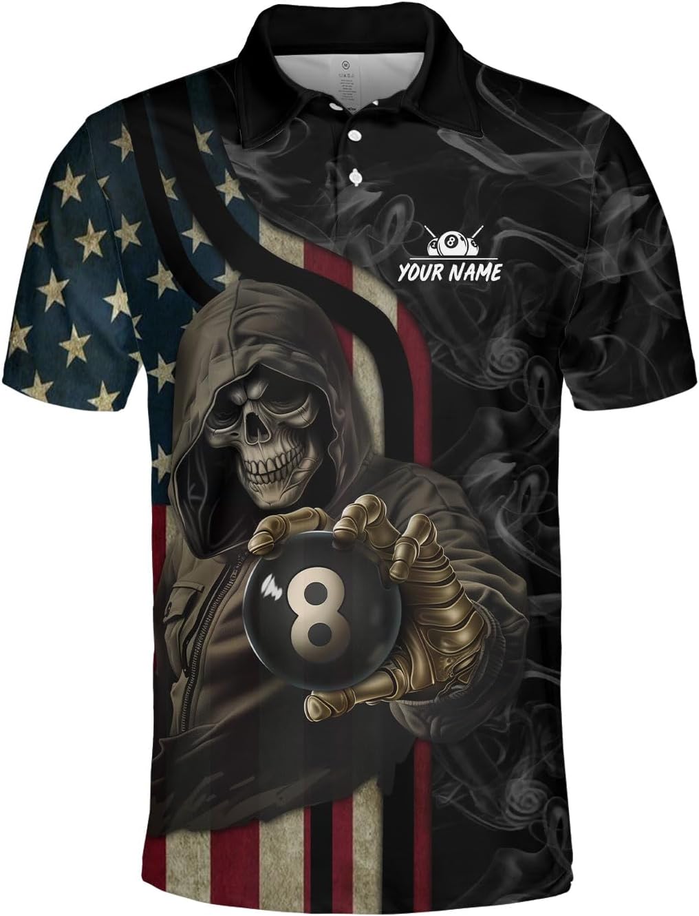 Customized Name Billiards Polo Shirts for Billiard Team, 8 Ball Pool 3D Shirt Gifts for Pool Players Men & Women