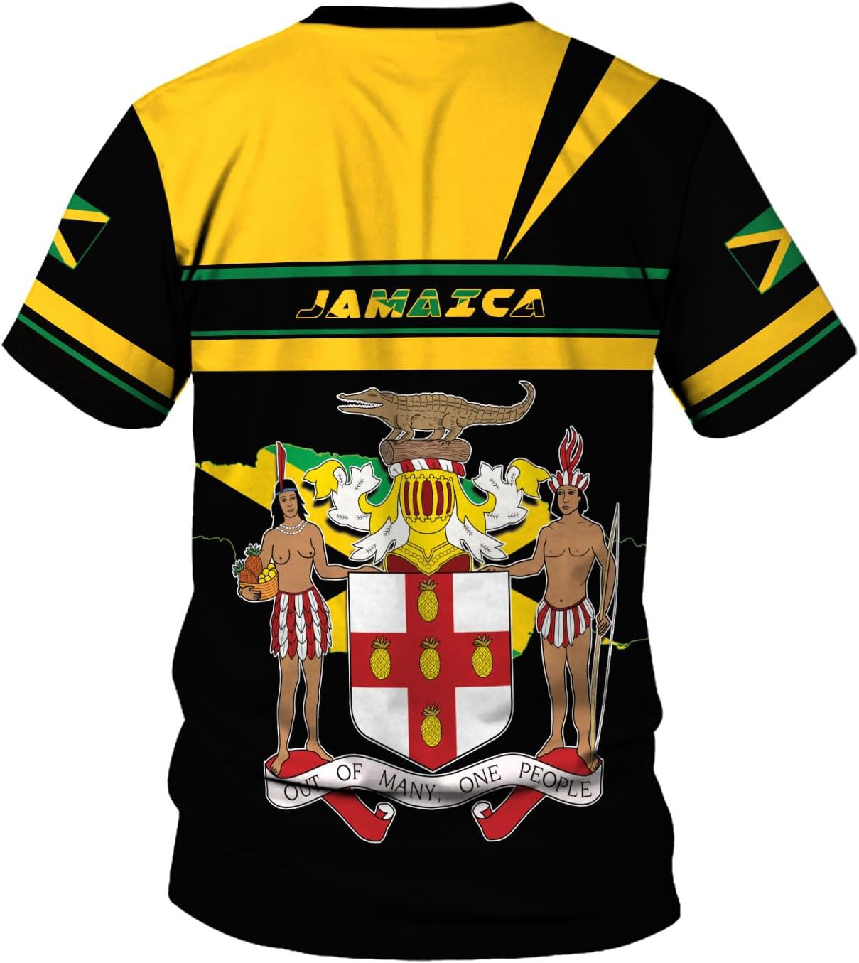 Ligthuy Personalized Jamaica Shirt 3D, Custom Jamaica Flag Lion Shirt for Men and Women, Jamaican Pride T-Shirt Unisex