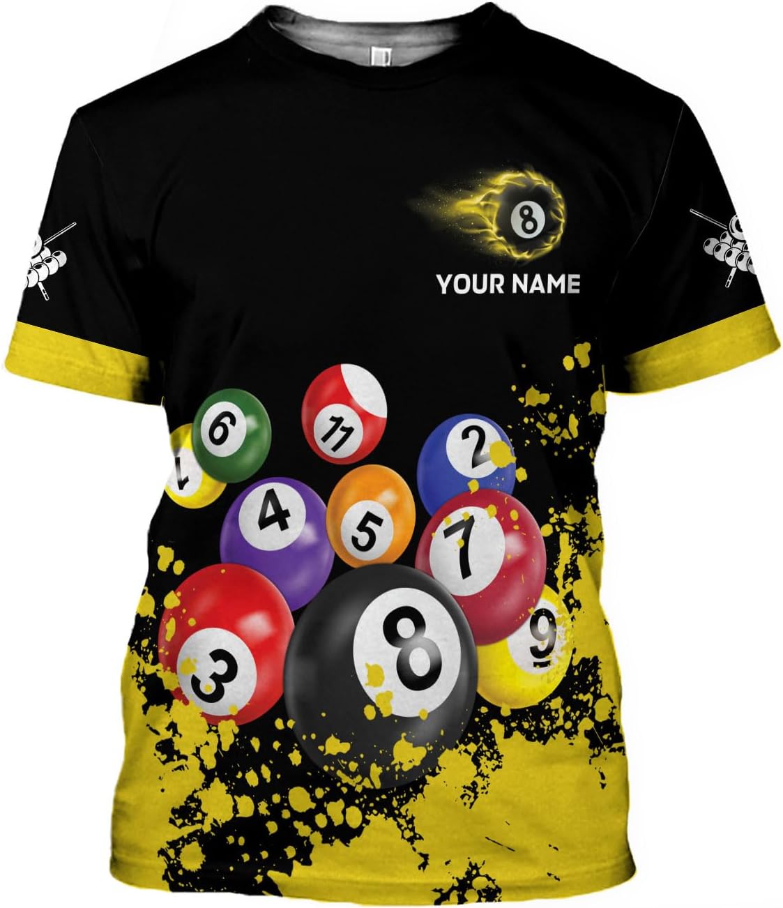 Pretyprints Personalized 3D Billiard Shirt Custom Name Men Women Team Apparel Pool 8 Ball Flag Tshirt Billiards Shirts Gift