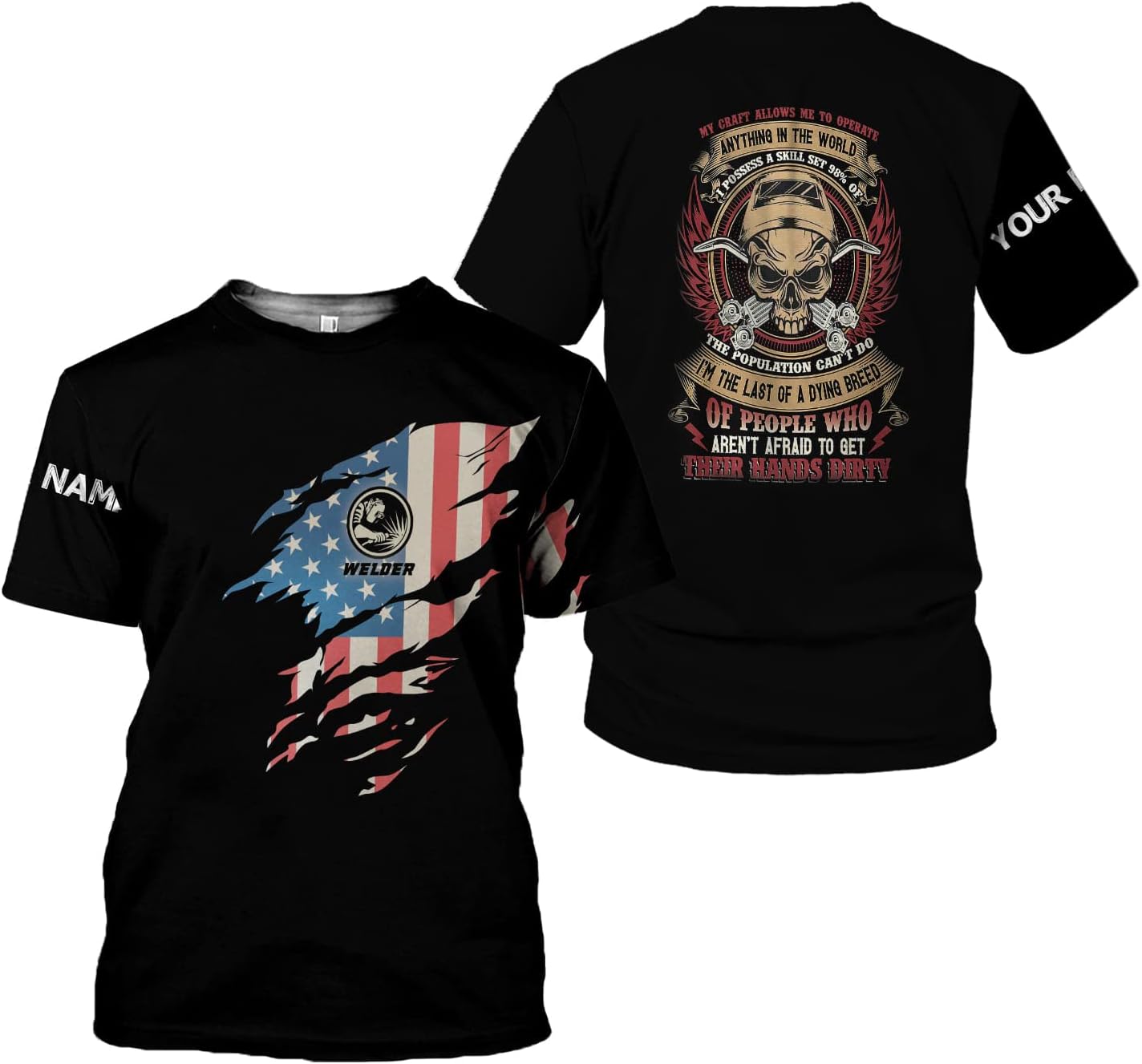 Personalized Welder Shirt Custom Welder Shirts Welding 3D T Shirts Welder Tshirt for Men and Women