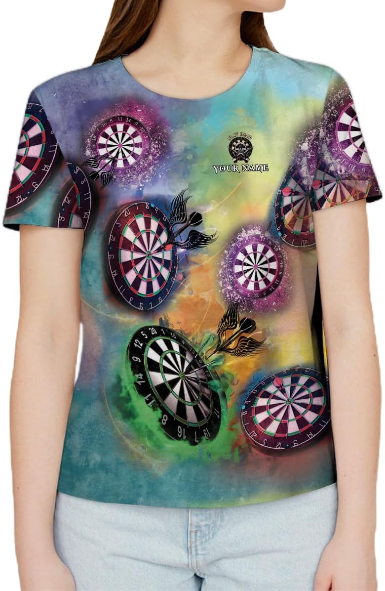 Personalized Name Dart Shirts 3D, Custom Mens Dart Shirts, Dart Shirts for Teams, Funny Dart T-Shirts for Men and Women