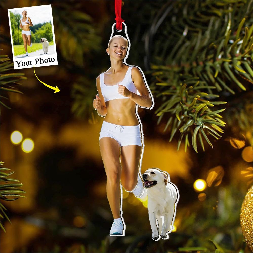 Personalized Runner Ornament, Custom Layer Ornament, Name Running Ornament, Runner Man Woman, Christmas Ornament for Running Lover, Girl Running Pendant, Half Marathon, Cross Country Gift (Style 7)