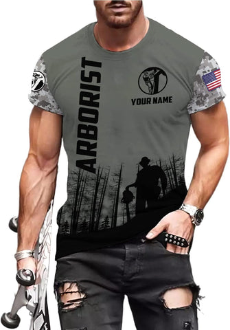 Personalized Name Arborist Shirts 3D, Cool Lumberjack Art Men Women Arborist Logger Tree Climber Logger, Tree Climber Shirt