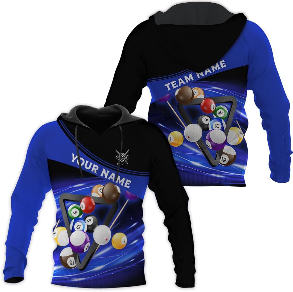Pretyprints Personalized 3D Billiard Shirt Custom Name Men Women Team Apparel Pool 8 Ball Flag Tshirt Billiards Shirts Gift