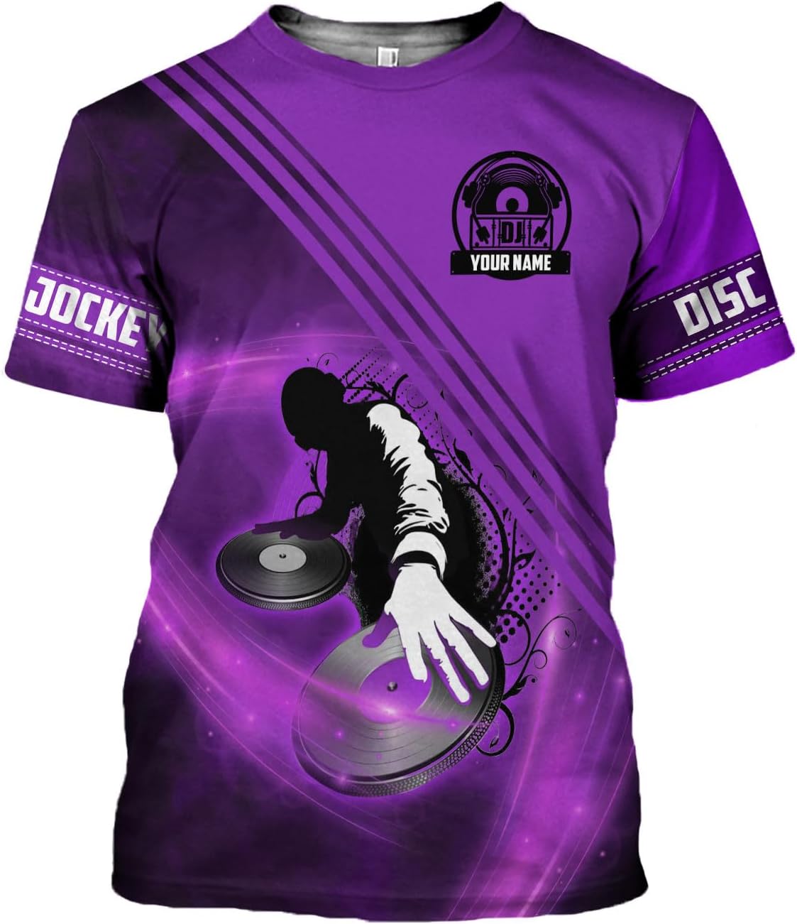 AOVL Personalized DJ Shirts 3D Custom DJ Shirts for Men Women DJ Gifts for Men EDM Music Festival Gifts for Men Music DJ Gift