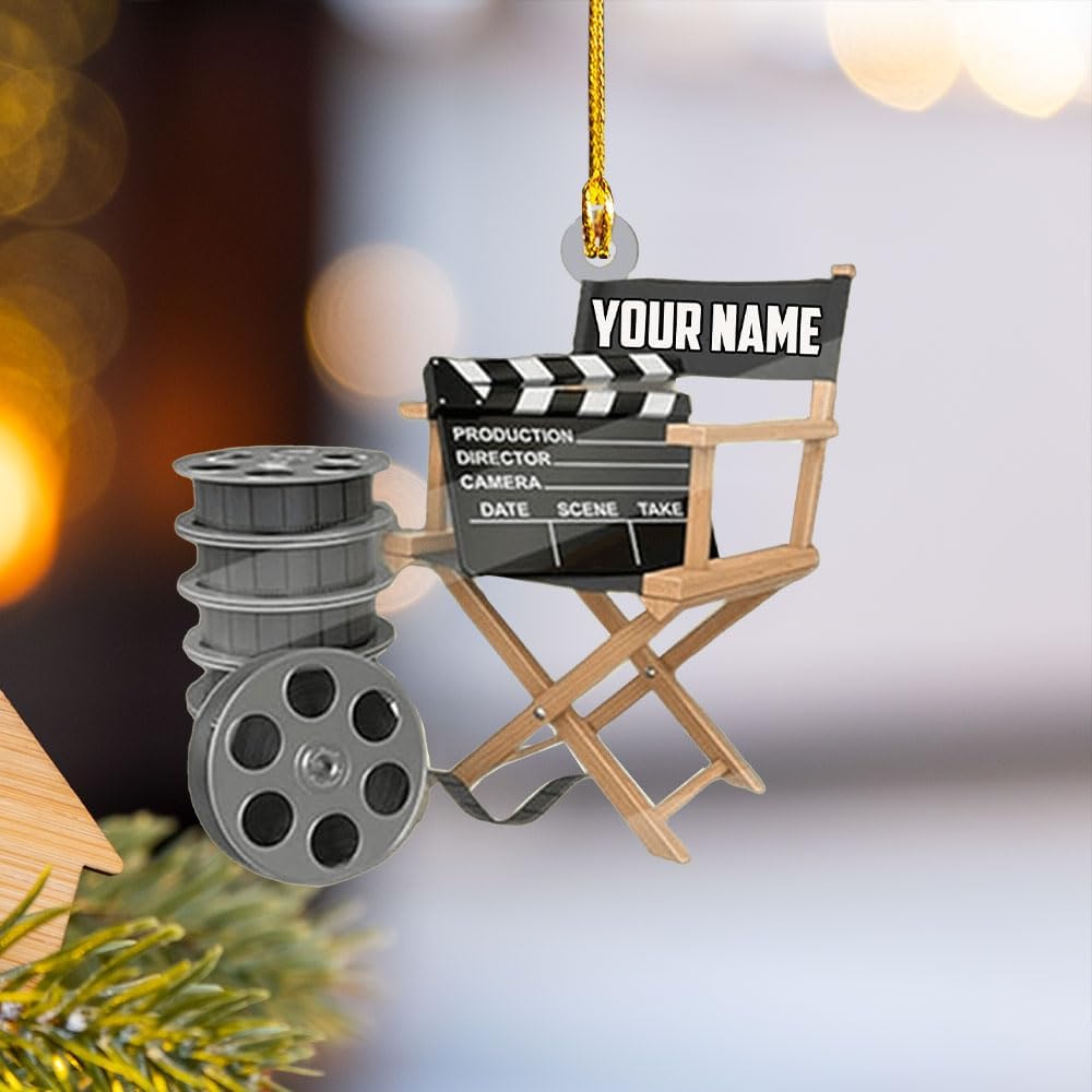Podagree Personalized Film Clapboard Ornament Movie Clapper Christmas Ornaments Film Clapboard Ornament Film Clapper Ornament Director Clapboard Christmas Ornament Movie Clapperboard Theater (FL8)