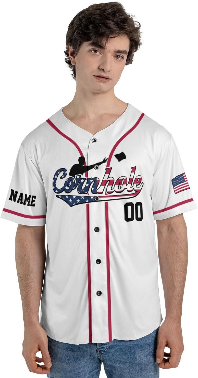 Royal Fight Personalized Cornhole Baseball Jersey Cornhole Toss Like A Boss Baseball Shirts Funny Cornhole Jerseys Men Women