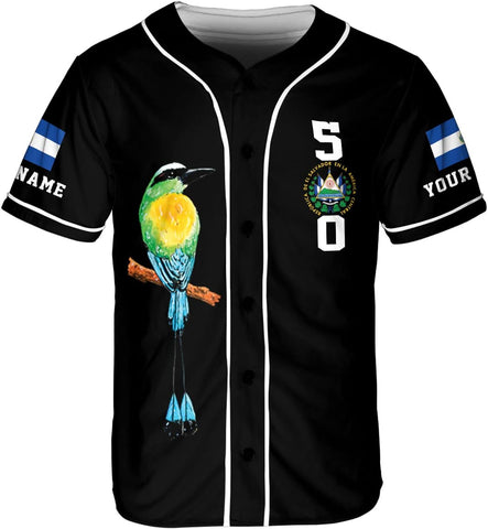 Leeprints Personalized Name El Salvador Baseball Jersey Shirt El Salvador Flag Shirt Salvadorans Pride El Salvadore��a