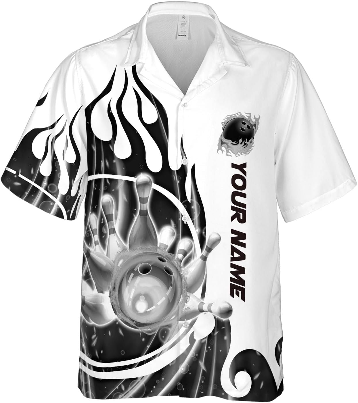 Rivelus Personalized Name Bowling Hawaii Shirts for Men and Women 3D, Bowling Shirts for Team Bowling, Bowling Shirts Gift