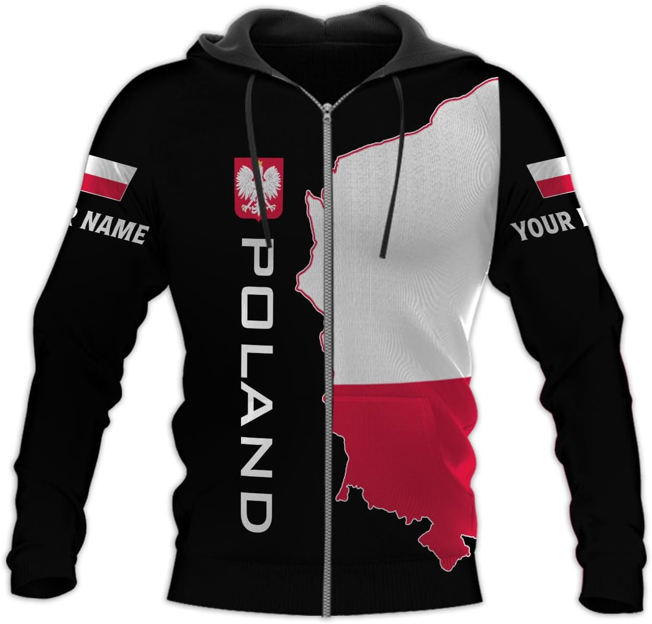 MAPrints Personalized Poland 3D Shirt, Custom Poland Flag Pride Shirts, Polska Eagle Poland T-Shirt, Sweater, Hoodies Unisex