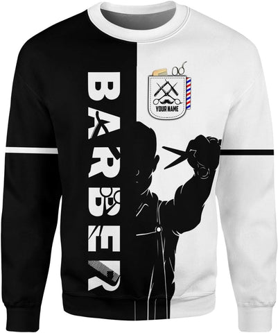 Vybonz Personalized Barber Gift for Barber 3D All Over Printed Shirts Gift for Men & Women Hair Stylist Shirt Gift Barbershop