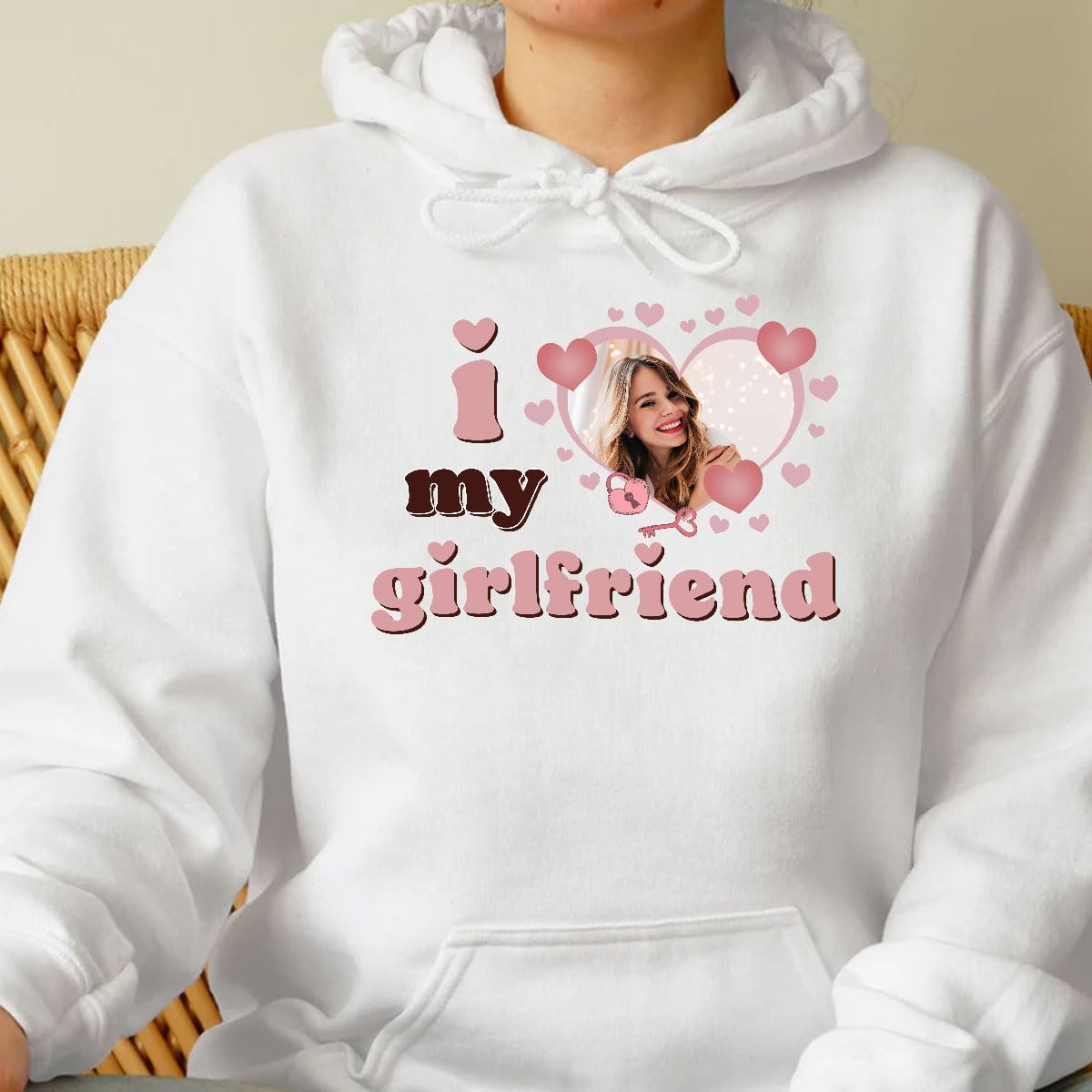 Personalized I Love My Girlfriend Custom Photo Shirt I Love My Boyfriend Gifts for Men, Women Valentine, Birthday Shirt Gift