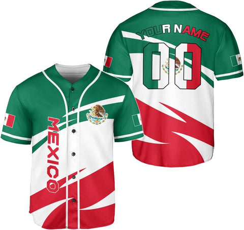 RoyalBro Personalized Mexico Baseball Jersey, Mexican Jersey for Men & Women, Mexican Flag Jersey, Mexico Shirt Camisa