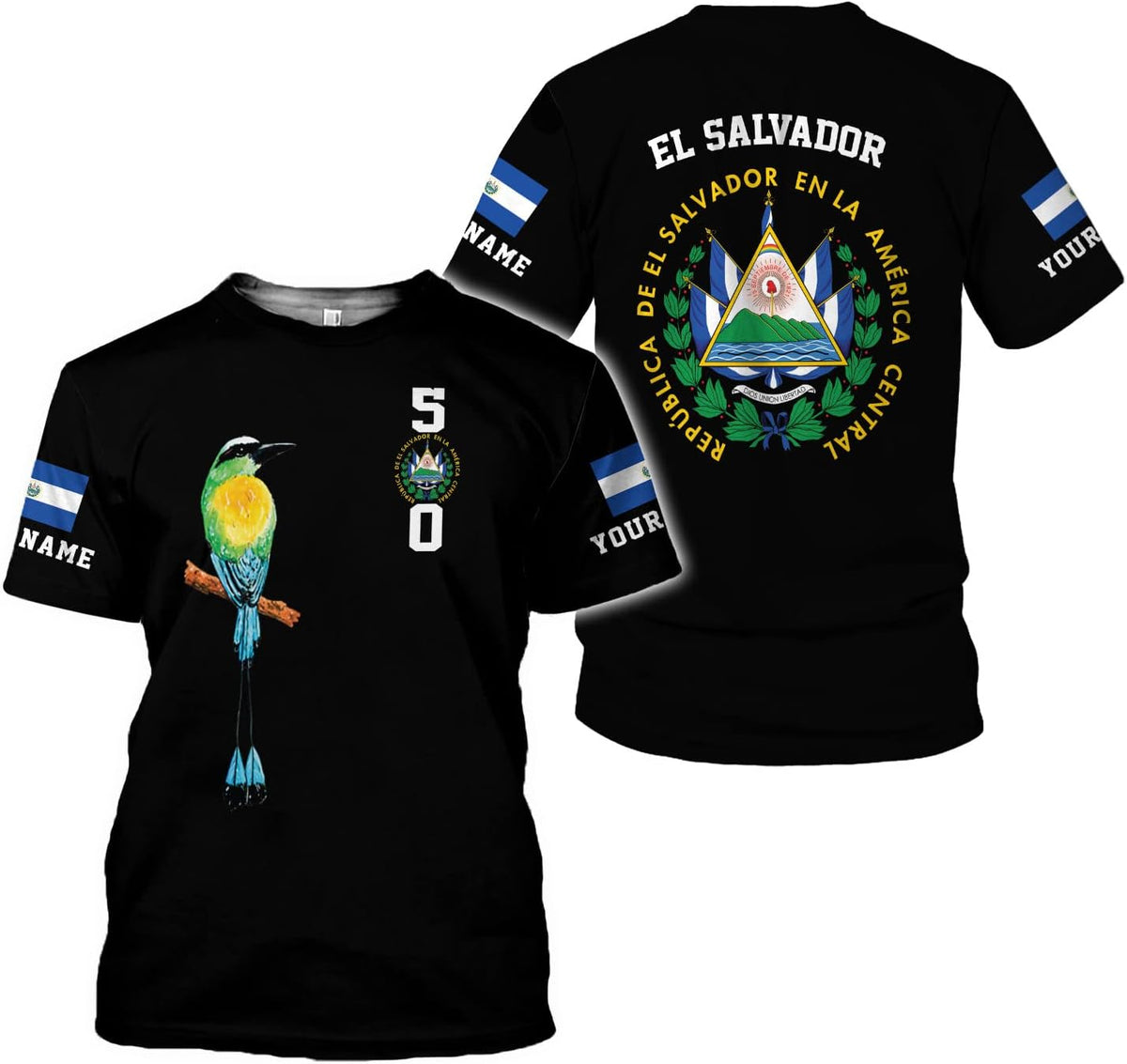 Personalized El Salvador Flag Shirt - Men & Women Salvadorans Pride Tshirt