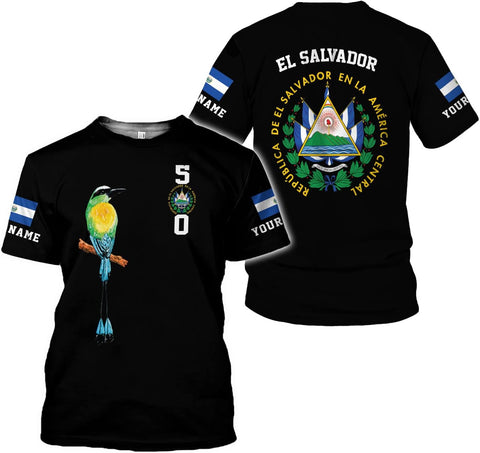 Personalized El Salvador Flag Shirt - Men & Women Salvadorans Pride Tshirt