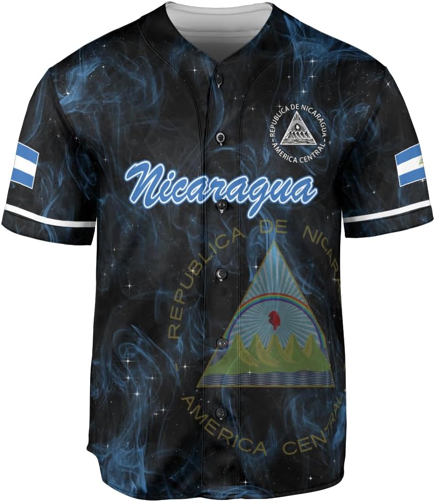 Parvii Personalized Nicaragua Baseball Jersey Shirt Custom Nicaraguan Baseball Jersey for Men & Women Nicaraguan Camisas