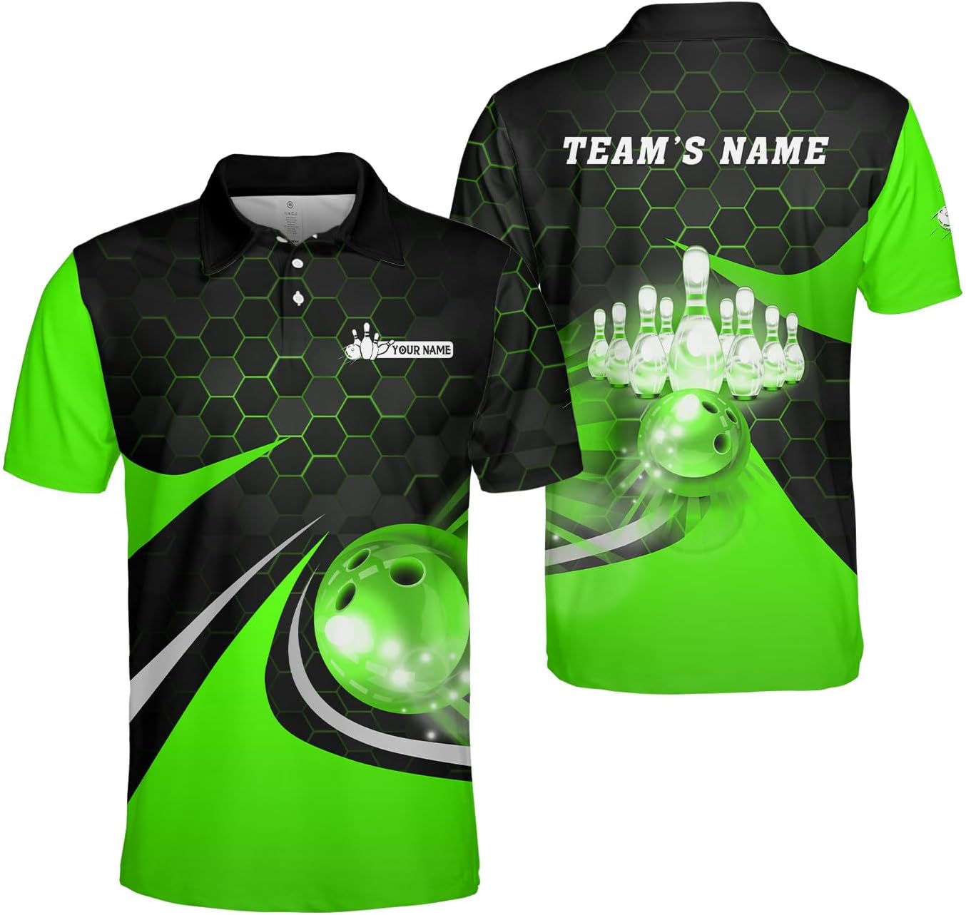 Mostprints Personalized Name Bowling Polo Shirts 3D for Men and Women, Bowling Shirt, Bowling Team