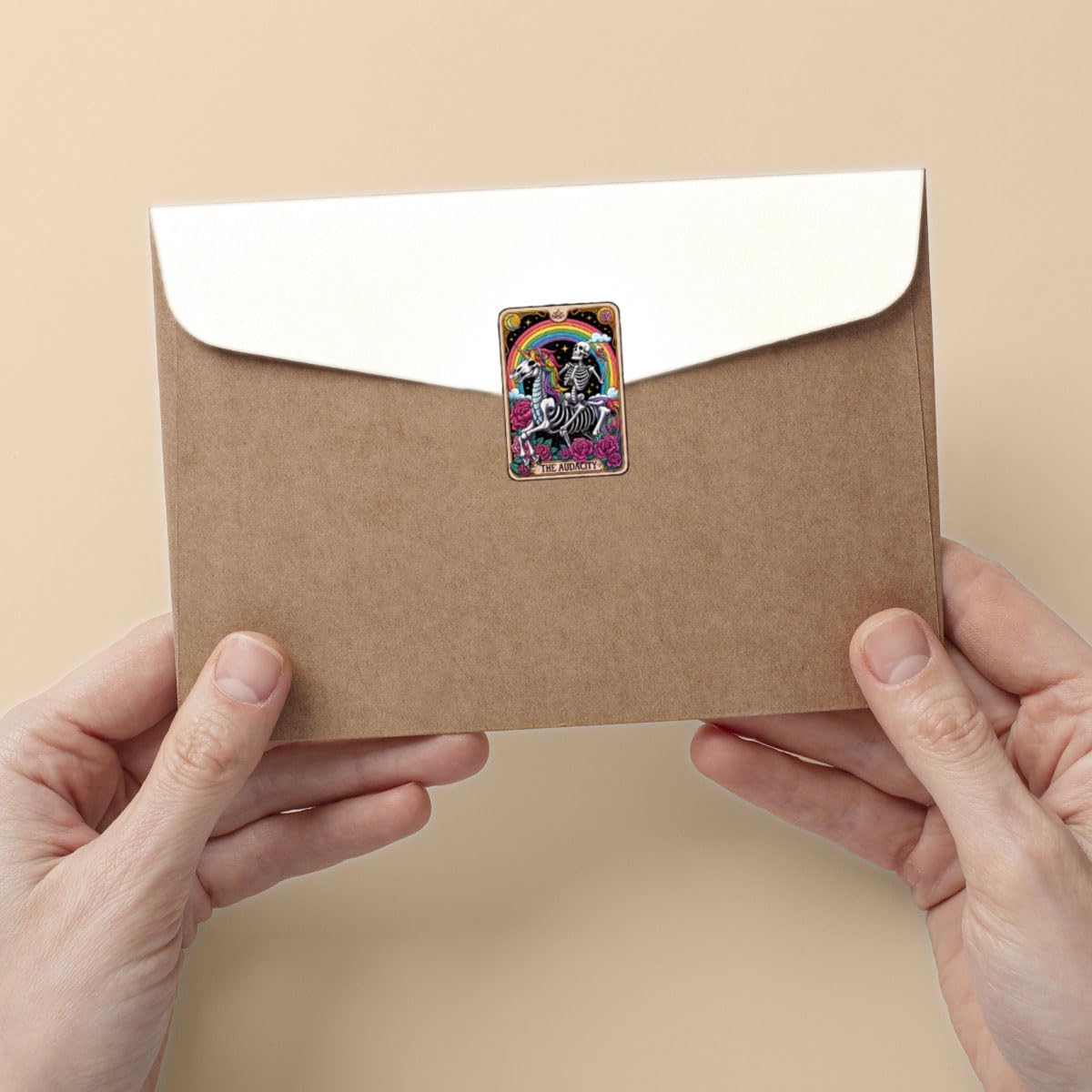 3 Pcs The Audacity Sticker, Skeleton Sticker, Tarot Sticker, Mystery Sticker Flower Sticker Floral Mysterious Bookish Tarot Card Sticker for Laptop Phone Water Bottle Cars Phone Case Laptop 3"x3"