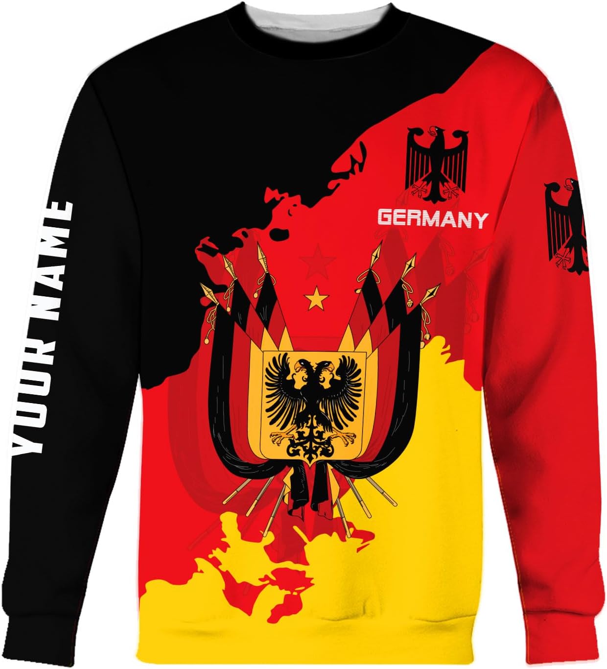 Mostprints Personalized Name Germany Shirt 3D, Custom German Shirt gift for Men and Women, German Flag Shirt Gift S-5XL