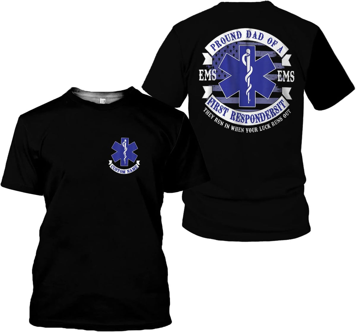 Mostprints Personalized EMT Shirt, EMS Shirt, Customized EMS Shirts,EMT Paramedic Uniform Emergency Medical Technician Shirts