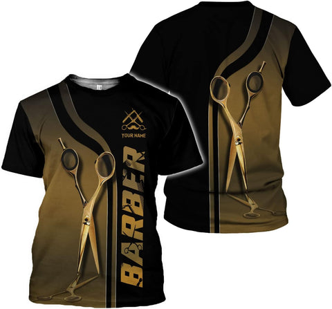 Personalized Name Barber 3D All Over Printed Shirts for Men & Women, Hair Stylist Shirt Gift for Barbershop