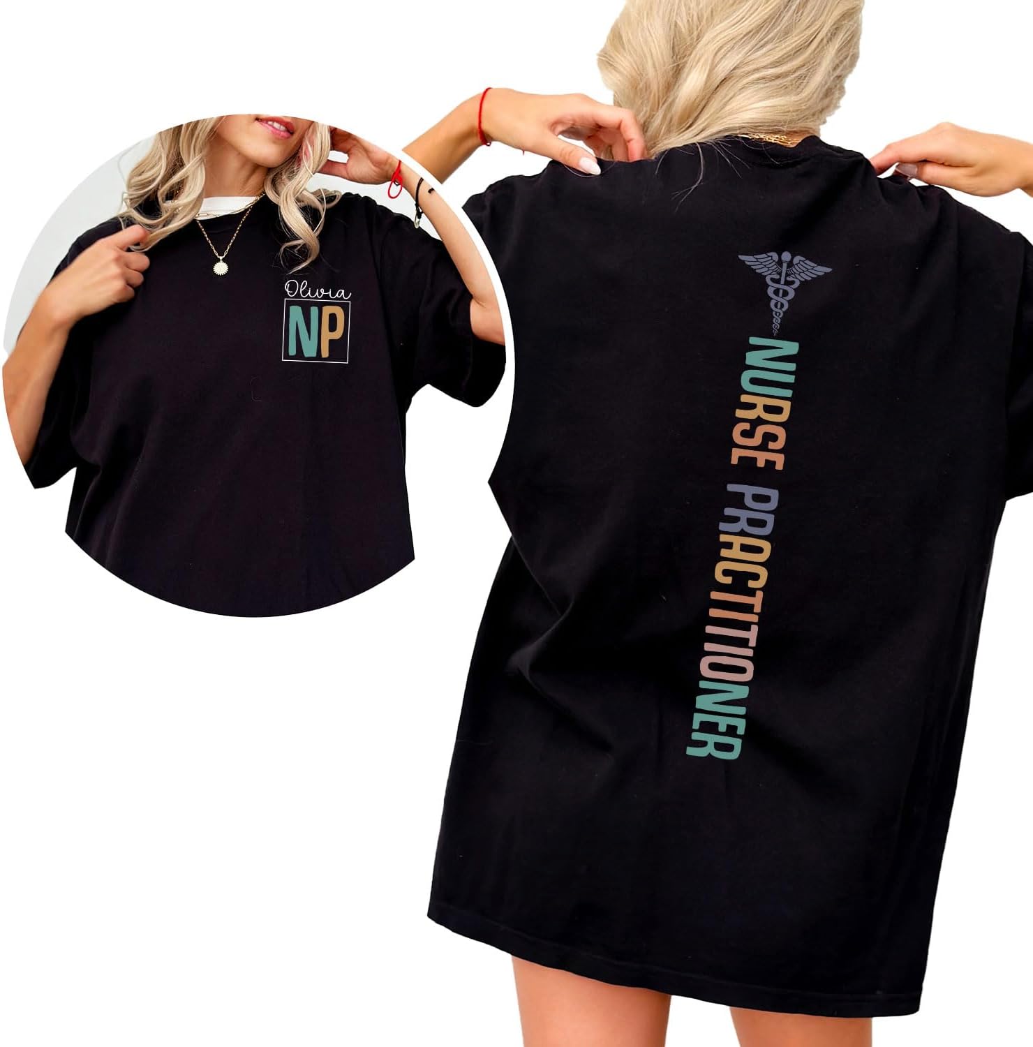 Personalized Nurse Practitioner Sweatshirt for Women Men, Custom Name NP Shirt, Nurse Practitoner T-Shirt Gift for Nurse