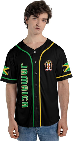 Personalized Jamaica Baseball Jersey Shirt, Custom Team Name Jamaican Baseball Jersey for Men and Women, Jamaica Country