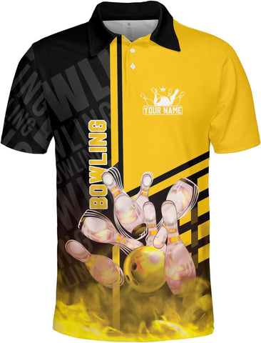 Custom Bowling Polo Shirt Personalized 3D Team Name Bowling Shirts for Men Women Jersey Unisex Bowler Short Sleeve Gift Tee