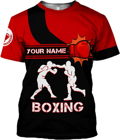 Personalized Boxing 3D Shirt, Boxing Shirts for Men Boxing T Shirts Women Boxing Tee Shirt Gifts for Boxing Lovers (HD386)