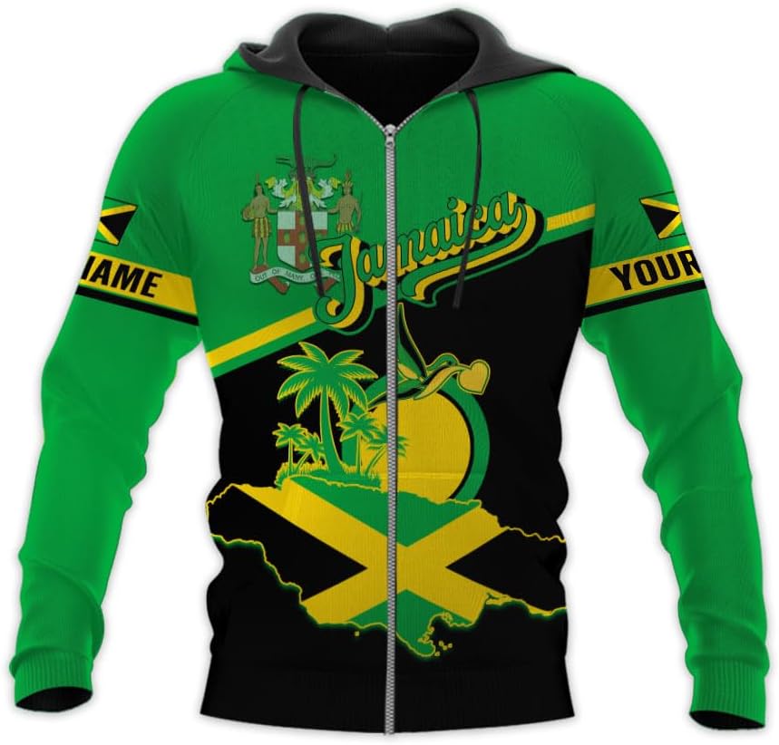 Suseaz Custom Jamaica Shirts for Women and Mens - Personalized Jamaica Flag Shirt Gift for Jamaica Men
