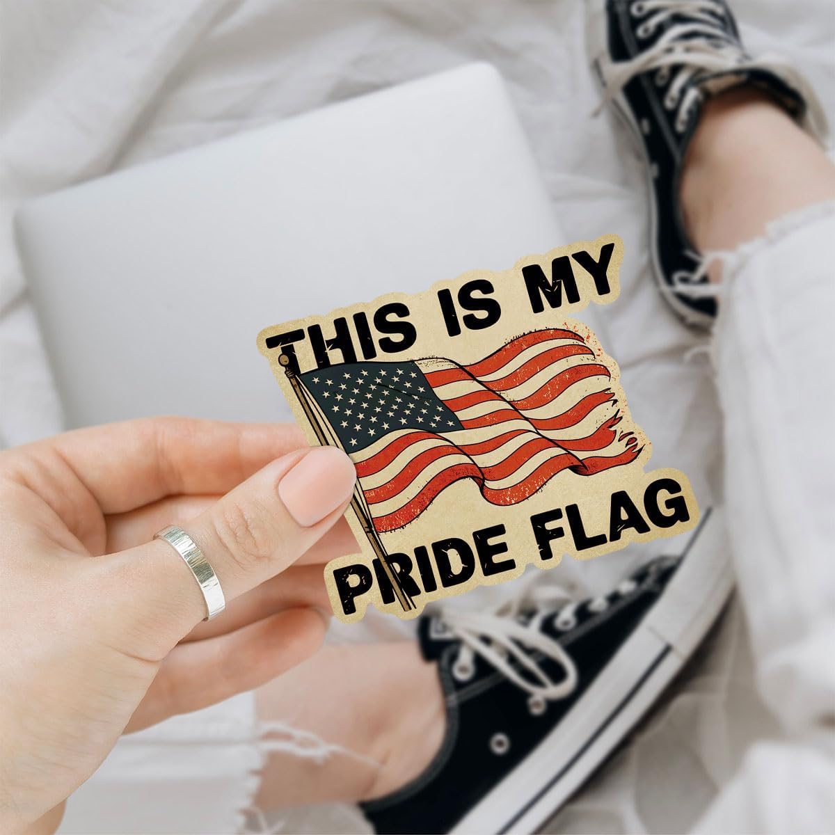 3Pcs This is My Pride Flag Sticker This is My Pride Flag American Stickers Patriotic Patriot Independence Day 4th of July Sticker USA July 4th Gift Decal for Laptop Bottle Phone Car Hard Hat 3"