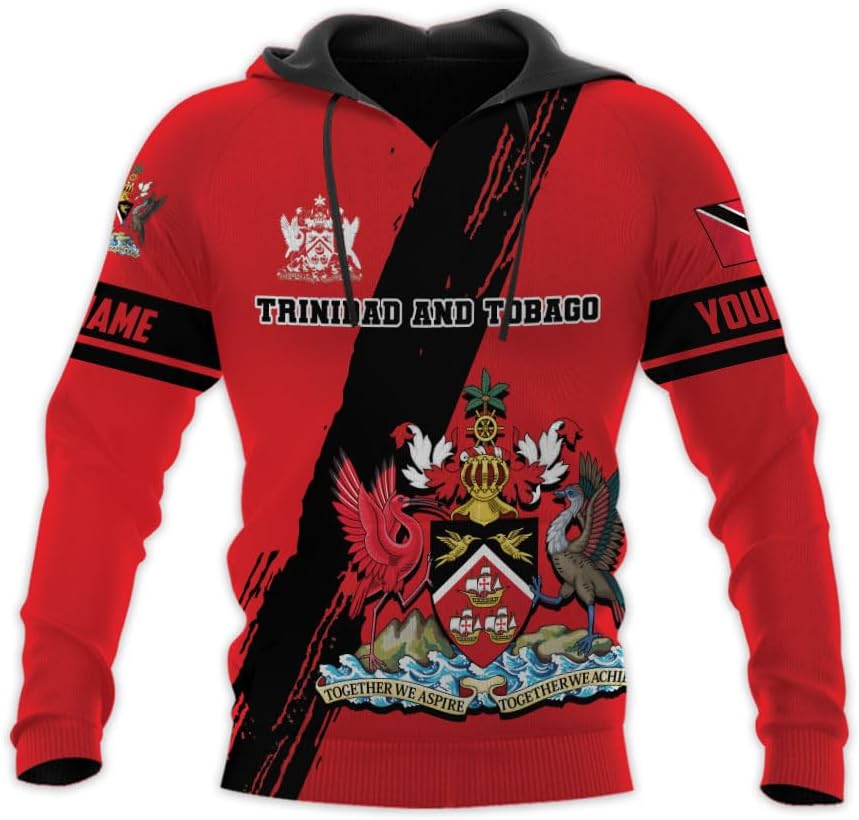 Personalized Trinidad & Tobago Shirts Trinidad and Tobago Coat of Arms Flag 3D Shirts Trinidad Pride Independence