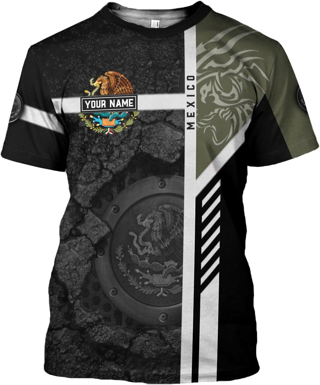 Rivelus Personalized Name Mexican Shirts for Men, Customized Mexico Shirts for Men, Mexico Shirts for Women Mexico Shirt