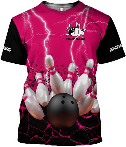 MoonArt Personalized Name Bowling Shirts for Men and Women 3D, Bowling Shirts for Team Bowling, Bowling Shirts Gift