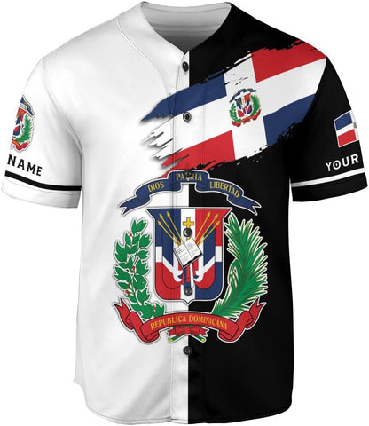 Leprints Personalized Dominican Republic Baseball Jersey Shirt,Team Name Republic Dominicana Baseball Jersey for Men,Women
