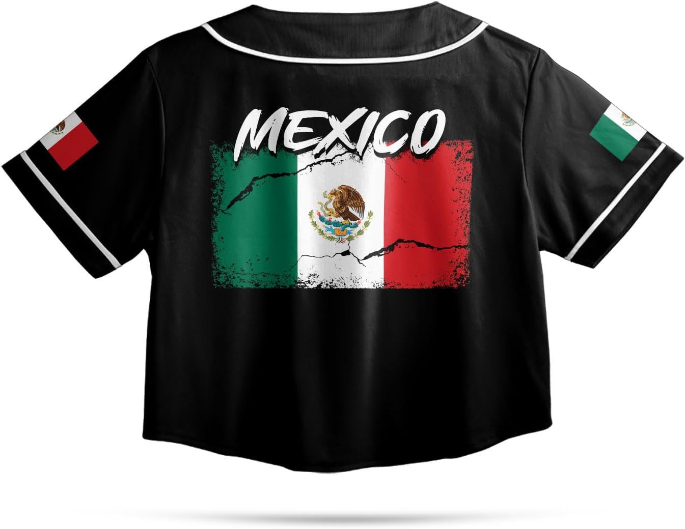 Custom Mexico Flag Crop Top Baseball Jersey Shirt Woman Playeras De Mexico 3D Personalized Mexican Jersey Shirts for Women
