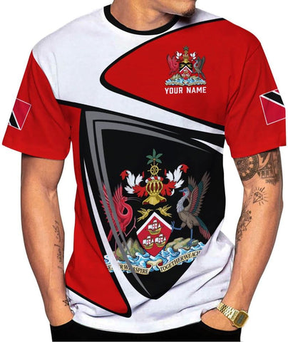 Artparel Personalized Trinidad and Tobago Shirt Trinidad and Tobago Coat of Arms Flag ShirtsTrinidad and Tobago Crest