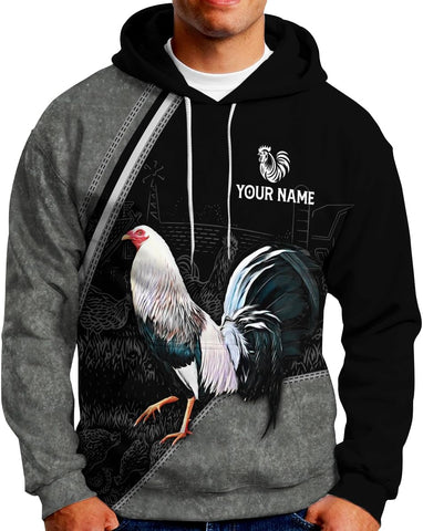 Mostefy Personalized Name Rooster Hoodie 3D, Gallos De Pelea, Chicken Sweatshirt, Chicken Hoodie for Men and Women S-5XL