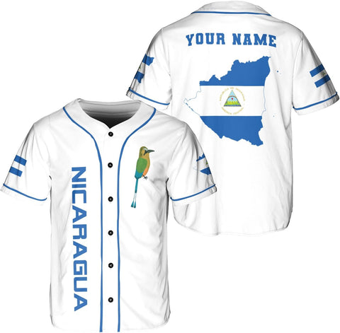 Podagree Personalized Nicaragua Baseball Jersey Shirt Name Nicaraguan Baseball Jersey for Men & Women Nicaraguan Camisas