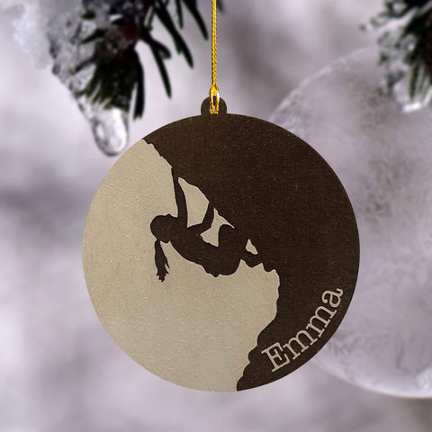 HomeDesign Personalized Rock Climbing Ornaments Custom Climbing Ornament Rock Climber Ornament, Mountain Climbing Bag, Climber Gift Bouldering Gifts Ornament Christmas Hanging Ornament