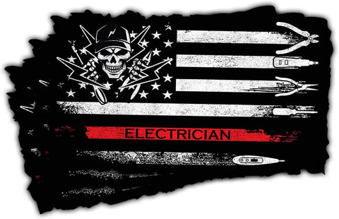3 Pcs Electrician American Flag Sticker, Power Lineman Sticker, Electrical Worker Gifts, American Flag Electrician Tools Toolbox Stickers 3 Inches for Water Bottle Laptop Phone Helmet Kindles Tumbler