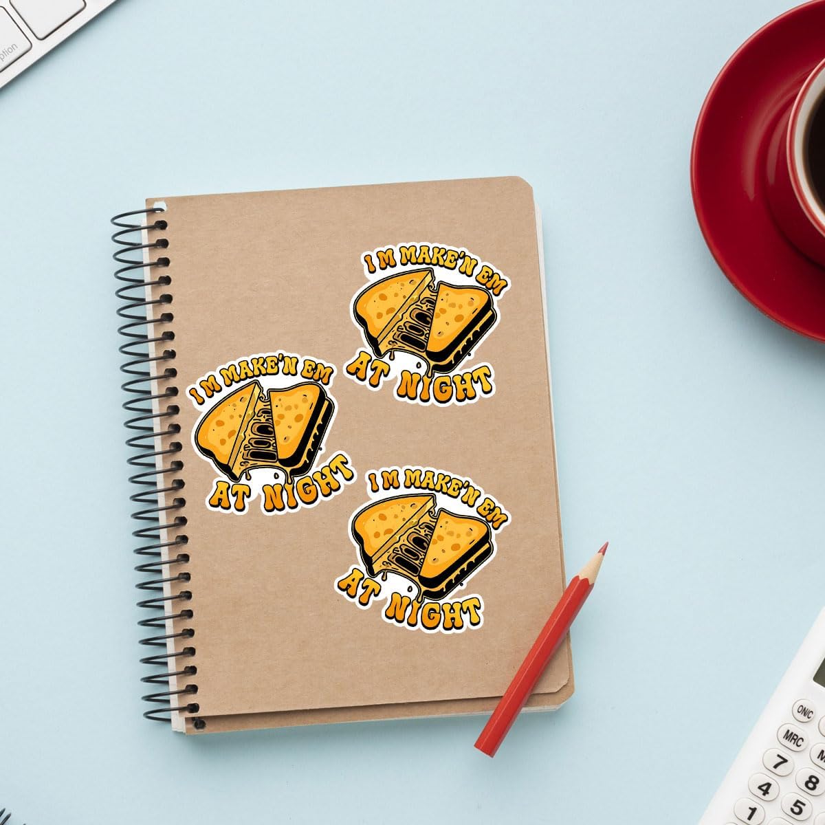 Im Making Em at Night Sticker I'm Make'n Em at Night Sticker Funny Grilled Cheese Meme Funny Saying Quote Waterproof Vinyl Decal Gift Stickers for Laptop Watter Bottle Phone Car Helmet 3"x3"