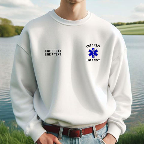 Custom EMT EMS Embroidered Sweatshirt Hoodie Personalized Paramedic Uniform Emergency Medical Technician Shirts Men Women